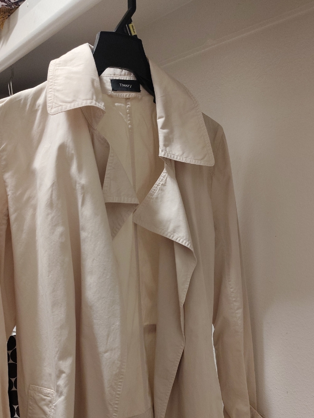 Theory Cream Lightweight Trench Coat